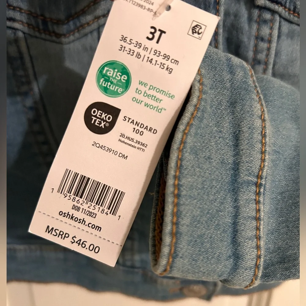 NWT OshKosh B'gosh Denim Jacket 3T